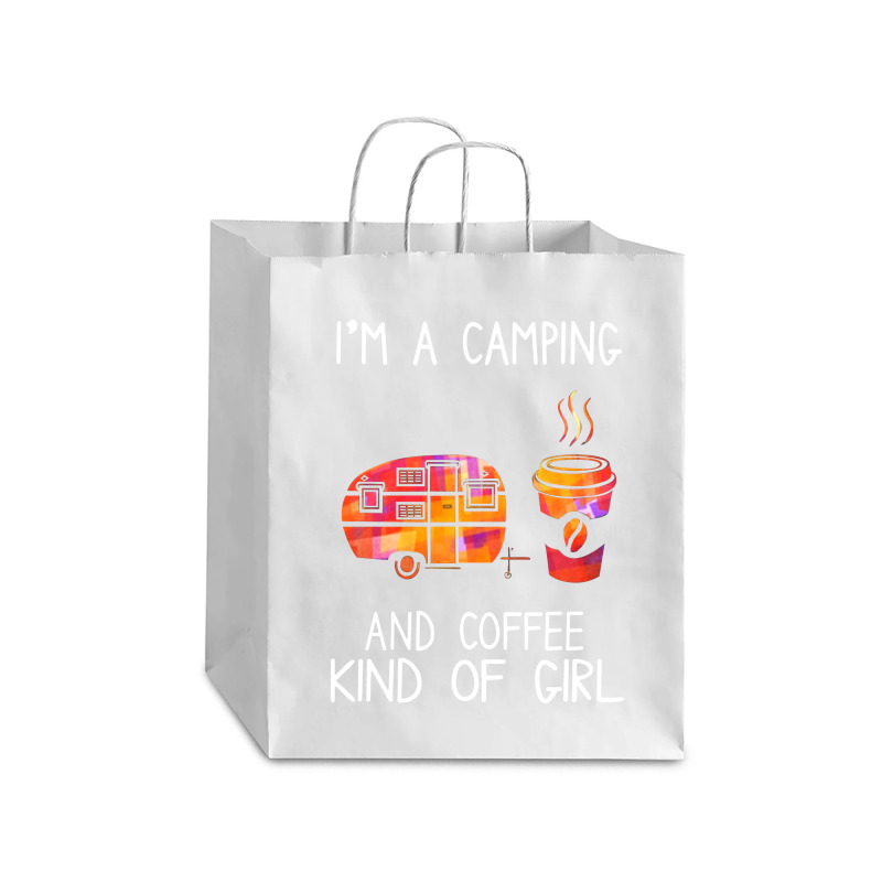 I'm A Camping And Coffee Kind Of Girl Debie Paper Bag - 10 X 5 X 13 | Artistshot