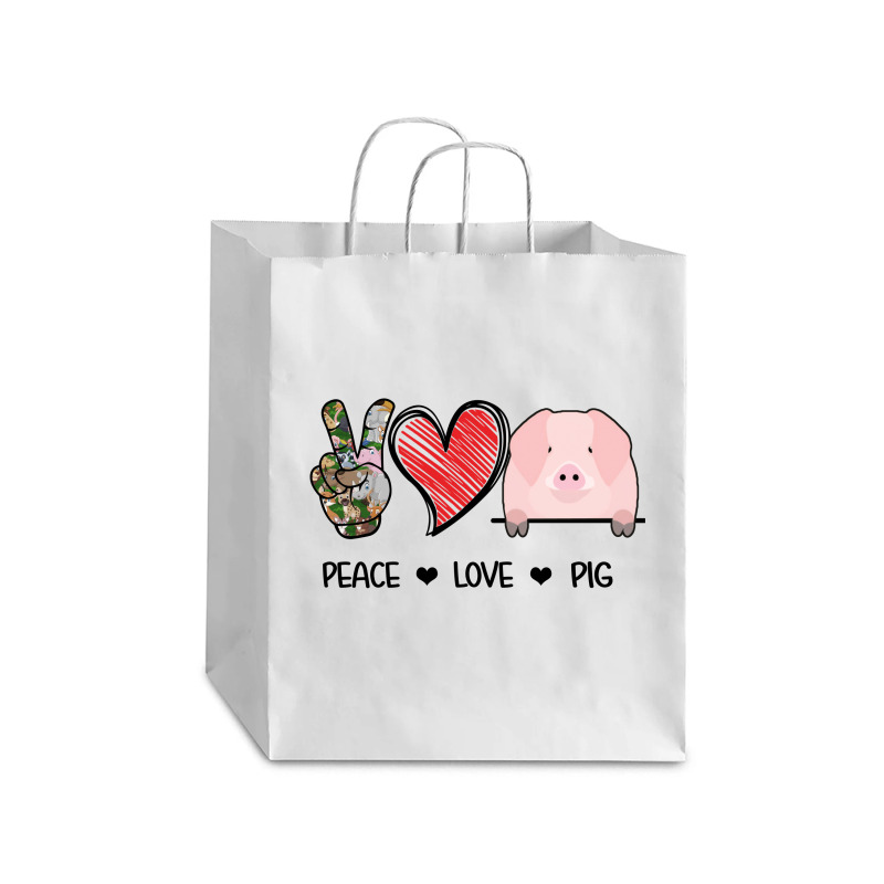 Peace Love Pig Debie Paper Bag - 10 X 5 X 13 | Artistshot