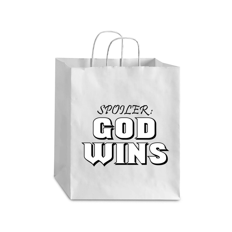 Spoiler God Wins Debie Paper Bag - 10 X 5 X 13 | Artistshot