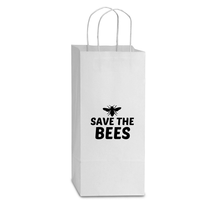 Save The Bees Double Wine Paper Bag - 6 1/2 X 3 1/2 X 12 3/8 | Artistshot