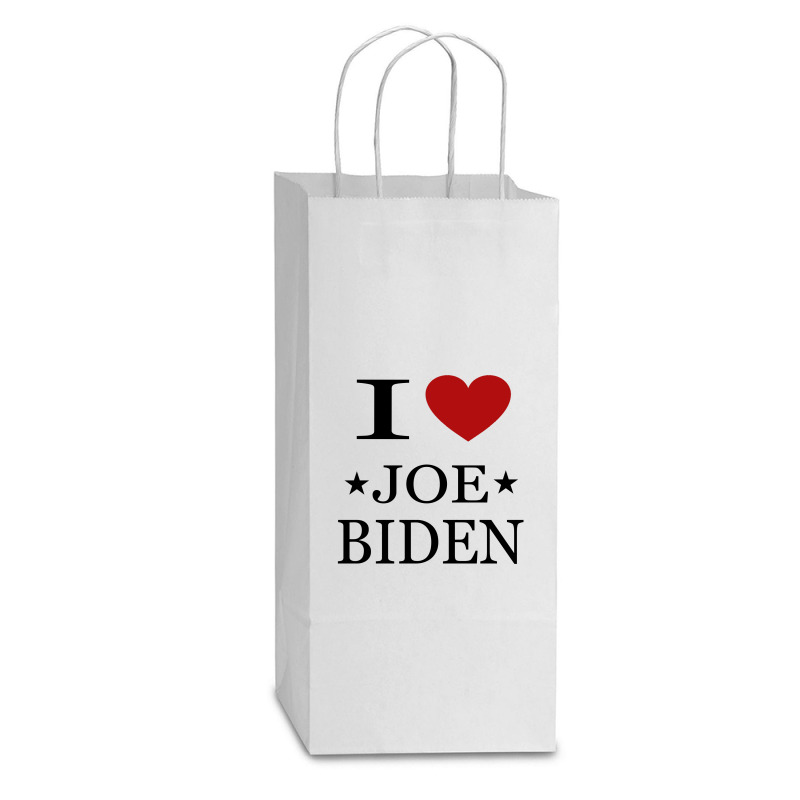 I Love Joe Biden Double wine Paper Bag - 6 1/2 x 3 1/2 x 12 3/8 by ELEGANCE99 | Artistshot