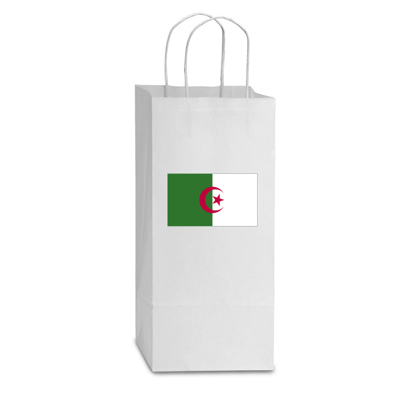 Algeria Flag Double Wine Paper Bag - 6 1/2 X 3 1/2 X 12 3/8 | Artistshot