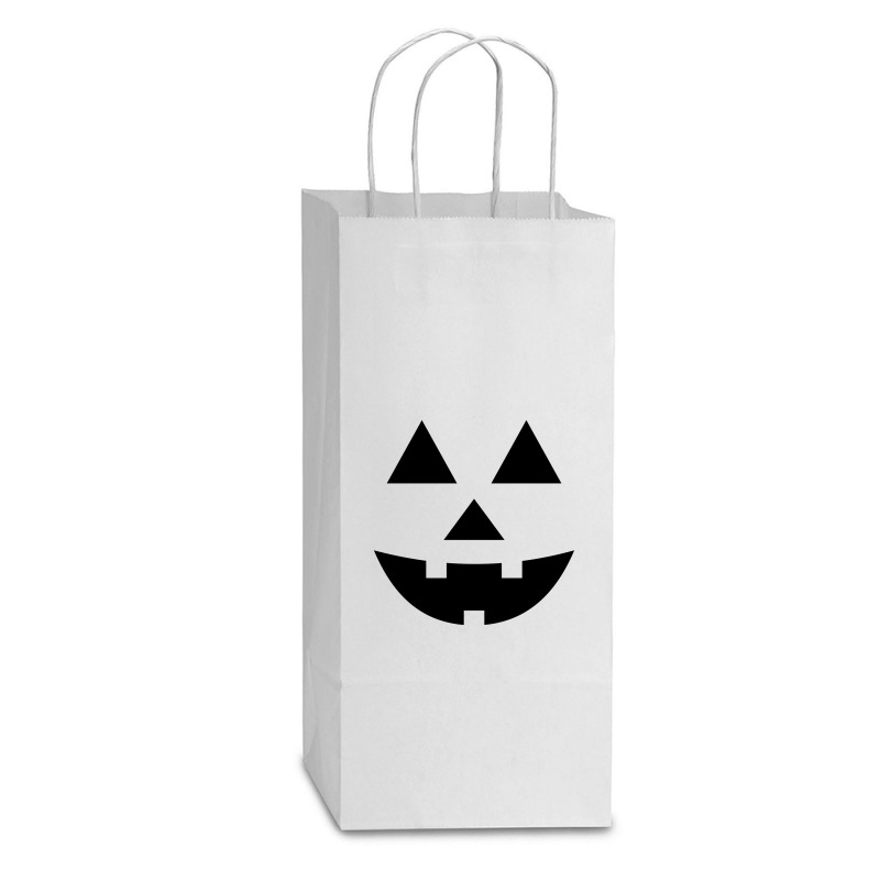 Black Pumpkin Face For Halloween Costumes Double Wine Paper Bag - 6 1/2 X 3 1/2 X 12 3/8 | Artistshot