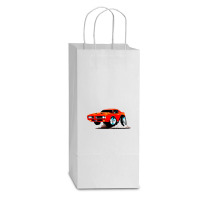 Classic American Muscle Car Cartoon Vector Illustration Double Wine Paper Bag - 6 1/2 X 3 1/2 X 12 3/8 | Artistshot