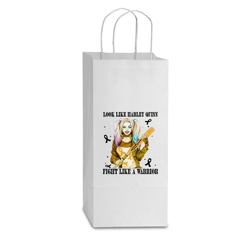 Fight Like A Warrior Double Wine Paper Bag - 6 1/2 X 3 1/2 X 12 3/8 | Artistshot