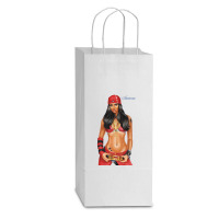 Hip Hop Cool Woman Double Wine Paper Bag - 6 1/2 X 3 1/2 X 12 3/8 | Artistshot