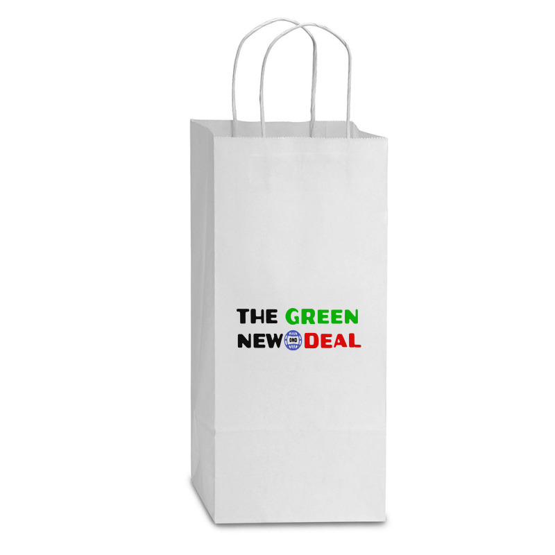 The Green New Gnd Deal Double Wine Paper Bag - 6 1/2 X 3 1/2 X 12 3/8 | Artistshot