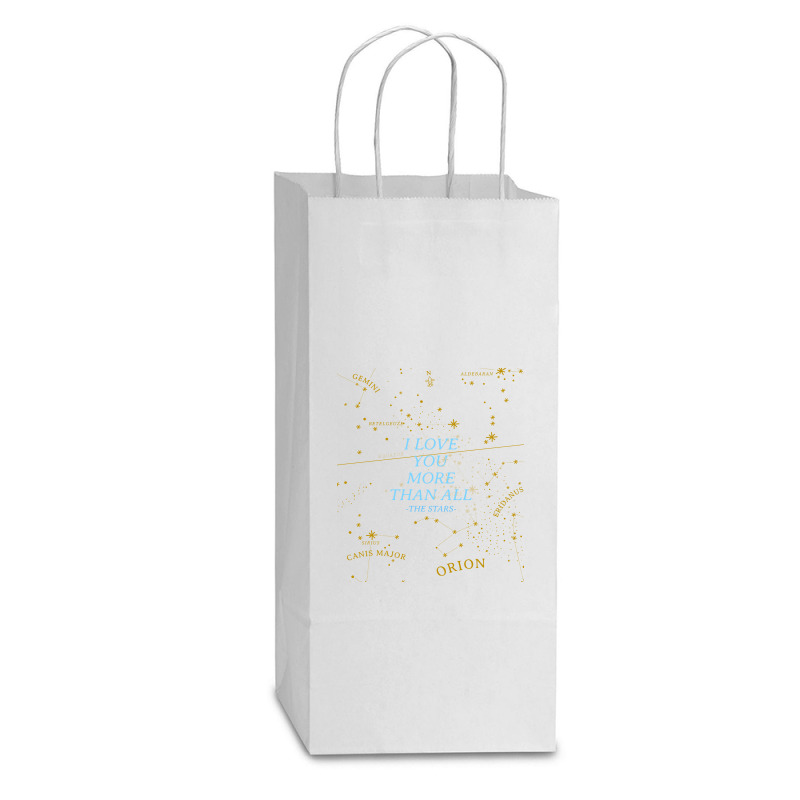 I Love You More Than All The Stars Double Wine Paper Bag - 6 1/2 X 3 1/2 X 12 3/8 | Artistshot