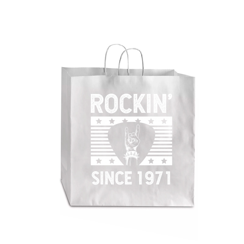 Gift For 49 Year Old: Classic Rock 1971 49th Birthday Jumbo Paper Bag - 18 X 7 X 18 3/4 | Artistshot