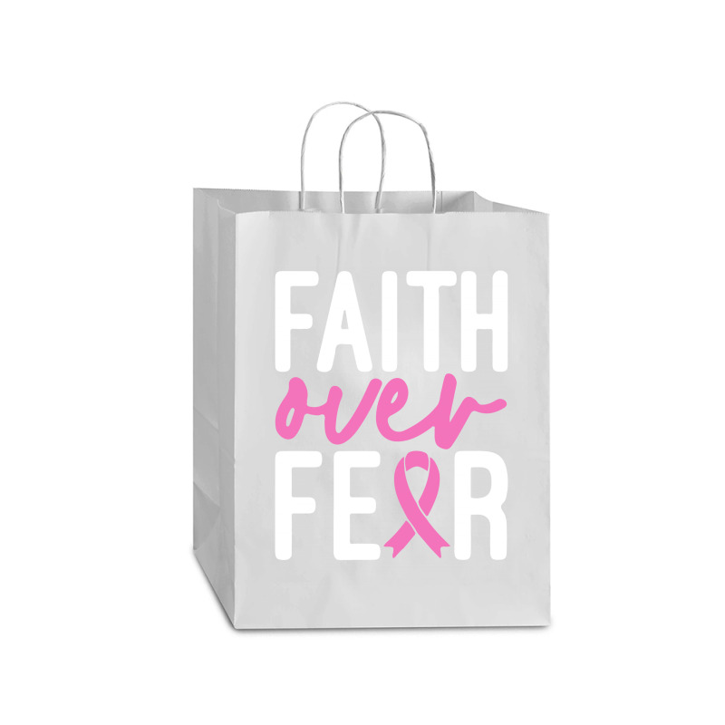 Faith Over Fear Breast Cancer For Dark Mart Paper Bag -13 X 7 X 17 | Artistshot