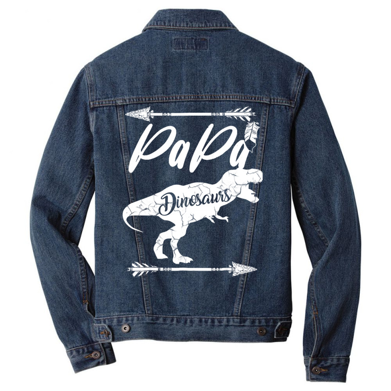 Dinosaur  Father's Day Papa Dinosaur Men Denim Jacket | Artistshot