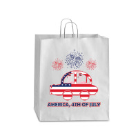 Patriotic Flamingo America 4t Of July Queen Paper Bag - 16 X 6 X 19 1/4 | Artistshot