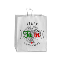 Turin Italy Road Map Art - Earth Tones Queen Paper Bag - 16 X 6 X 19 1/4 | Artistshot