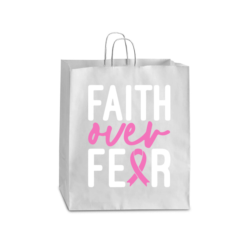 Faith Over Fear Breast Cancer For Dark Queen Paper Bag - 16 X 6 X 19 1/4 | Artistshot