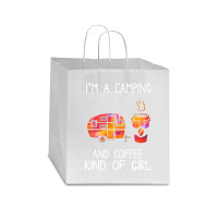 I'm A Camping And Coffee Kind Of Girl Star Paper Bag - 13 X 7 X 13 | Artistshot