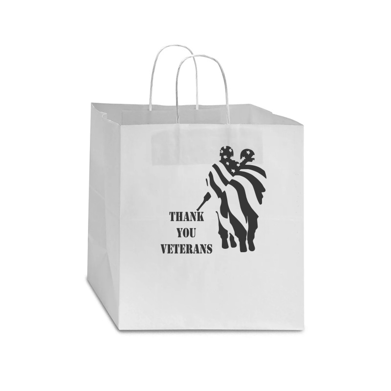 Thank You Veterans Funny Star Paper Bag - 13 X 7 X 13 | Artistshot