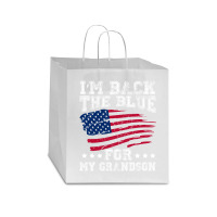 I'm Back The Blue For My Grandson Star Paper Bag - 13 X 7 X 13 | Artistshot