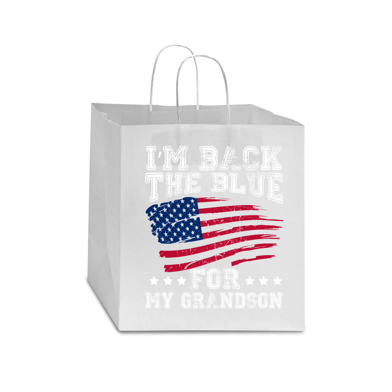 I'm Back The Blue For My Grandson Star Paper Bag - 13 X 7 X 13 | Artistshot