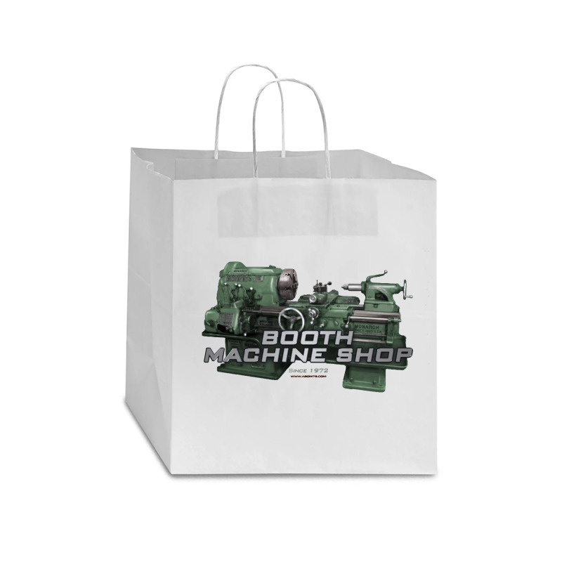 Booth Machine Shop Forrest Green (fashion Fit Tee) Star Paper Bag - 13 X 7 X 13 | Artistshot