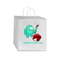 I Want To Kill You Cyan Star Paper Bag - 13 X 7 X 13 | Artistshot