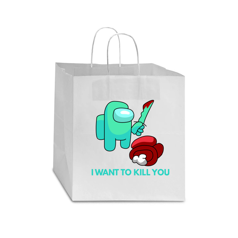 I Want To Kill You Cyan Star Paper Bag - 13 X 7 X 13 | Artistshot