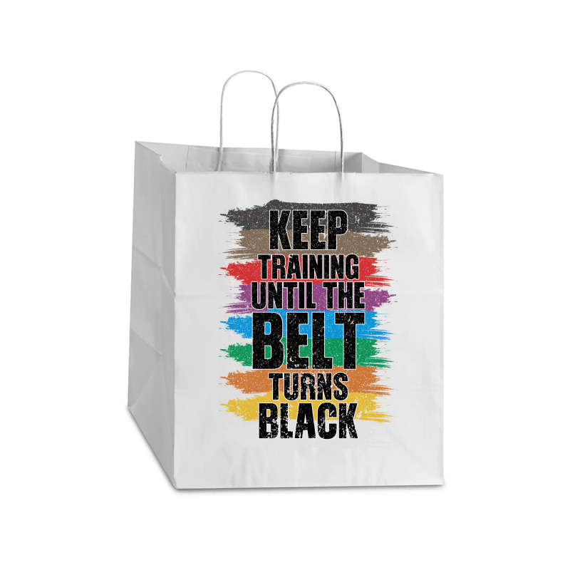 Black Belt Martial Art Training Karate Taekwondo Take Out Paper Bag - 14 X 10 X 15 1/2 | Artistshot