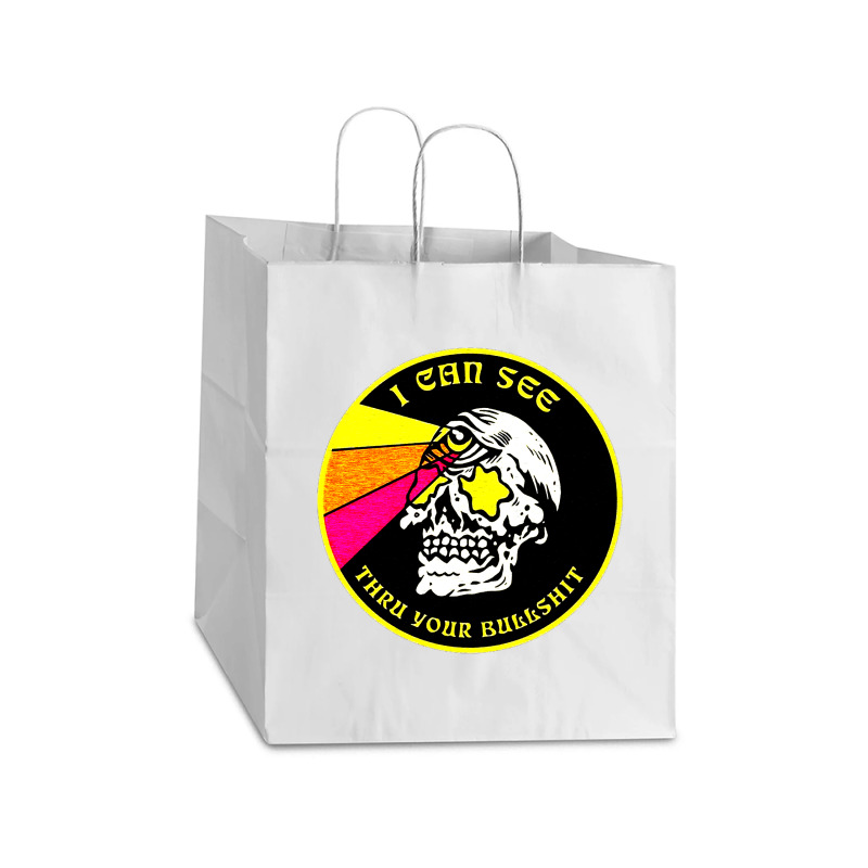 Skull Pop Art Take out Paper Bag - 14 x 10 x 15 1/2 by zig street | Artistshot