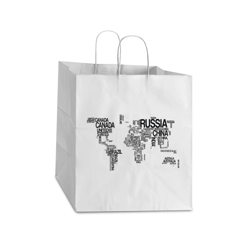 Map T-shirt Take Out Paper Bag - 14 X 10 X 15 1/2 | Artistshot