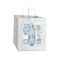 Funny Anatomy Of A Surfboard Take Out Paper Bag - 14 X 10 X 15 1/2 | Artistshot