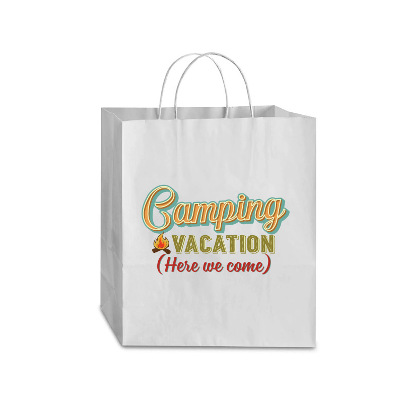 Camping Vacation Here We Come Retro Vintage Traveler Paper Bag -13 X 6 X 15 3/4 | Artistshot