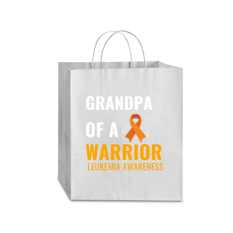 Grandpa Of A Warrior Leukemia Awareness White Traveler Paper Bag -13 X 6 X 15 3/4 | Artistshot