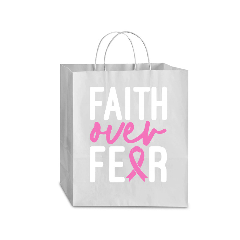 Faith Over Fear Breast Cancer For Dark Traveler Paper Bag -13 X 6 X 15 3/4 | Artistshot