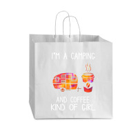 I'm A Camping And Coffee Kind Of Girl Vogue Paper Bag - 16 X 6 X 12 | Artistshot