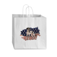 Pointer American Flag Usa Patriotic  4th Of July Gift Vogue Paper Bag - 16 X 6 X 12 | Artistshot