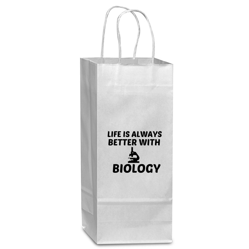 Biology Life Is Better Wine Paper Bag - 5 1/2 X 3 1/4 X 13 | Artistshot