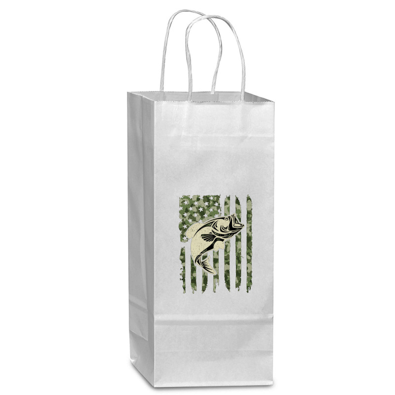 Camouflage American Flag Bass Fishing Wine Paper Bag - 5 1/2 X 3 1/4 X 13 | Artistshot