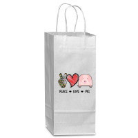 Peace Love Pig Wine Paper Bag - 5 1/2 X 3 1/4 X 13 | Artistshot