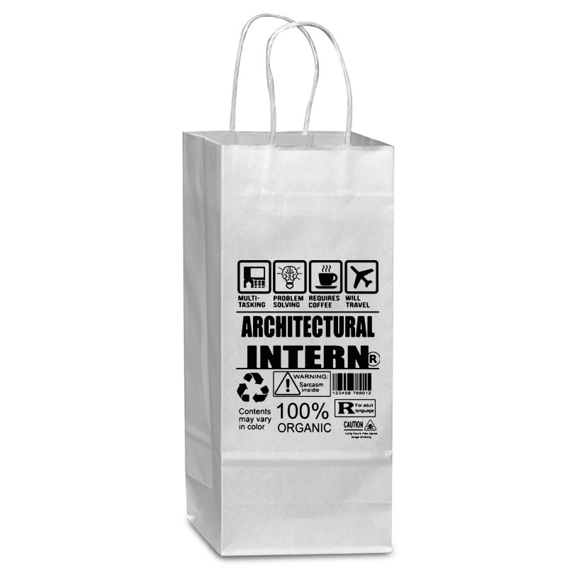 Architectural Intern Contents Wine Paper Bag - 5 1/2 X 3 1/4 X 13 | Artistshot