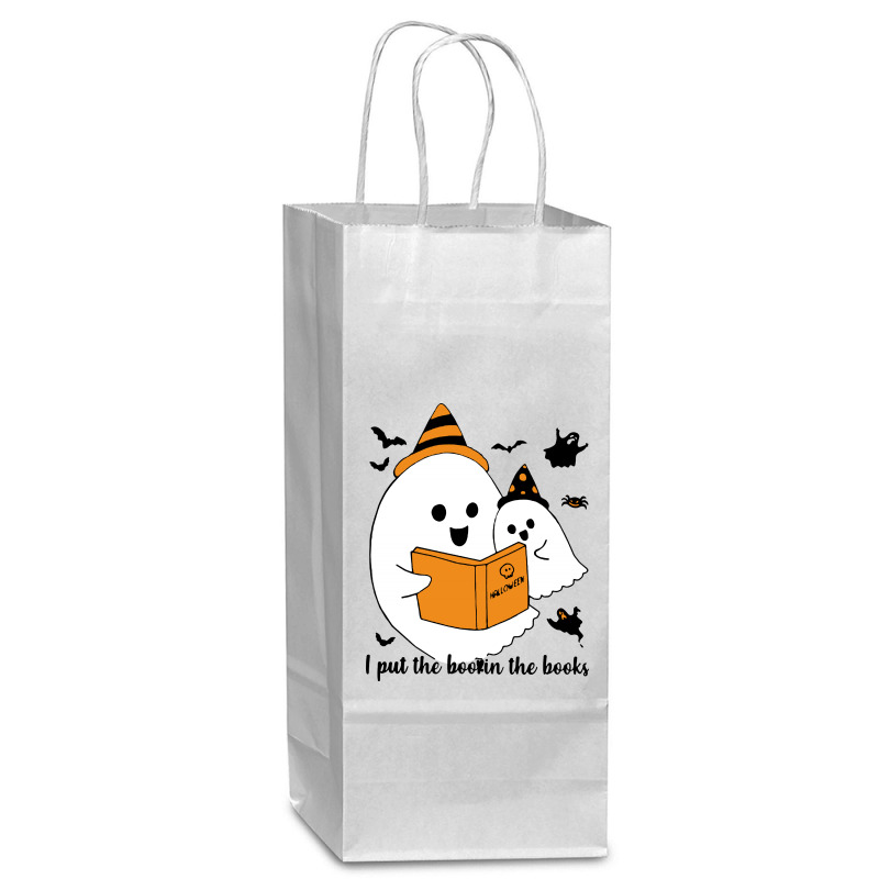 I Put The Boo In The Book Halloween Wine Paper Bag - 5 1/2 X 3 1/4 X 13 | Artistshot