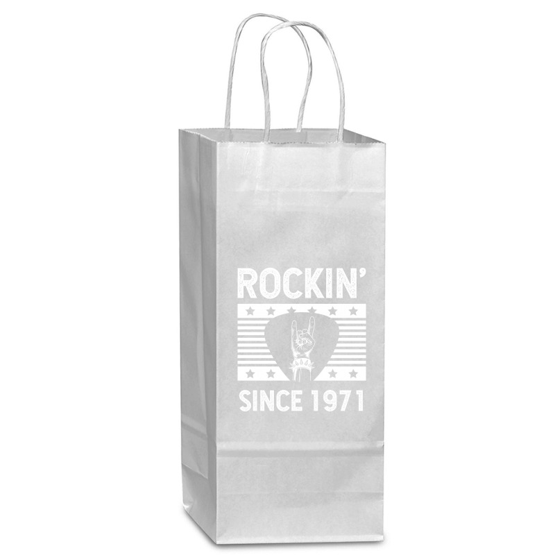 Gift For 49 Year Old: Classic Rock 1971 49th Birthday Wine Paper Bag - 5 1/2 X 3 1/4 X 13 | Artistshot