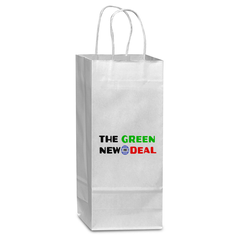 The Green New Gnd Deal Wine Paper Bag - 5 1/2 X 3 1/4 X 13 | Artistshot