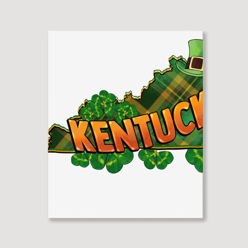 Kentucky Map St. Patrick's Day Portrait Canvas Print | Artistshot