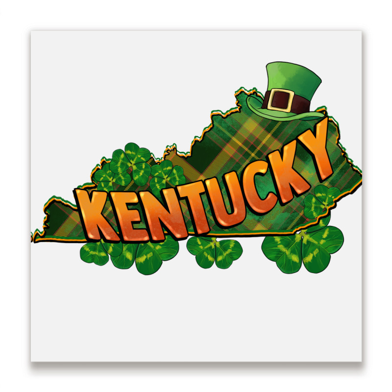 Kentucky Map St. Patrick's Day Metal Print Square | Artistshot