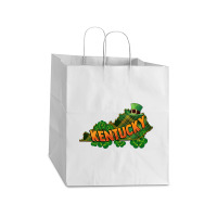 Kentucky Map St. Patrick's Day Take Out Paper Bag - 14 X 10 X 15 1/2 | Artistshot