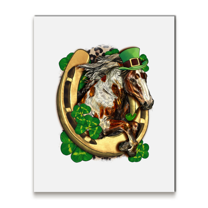 Horse With Horseshoe St Patricks Day Metal Print Vertical | Artistshot