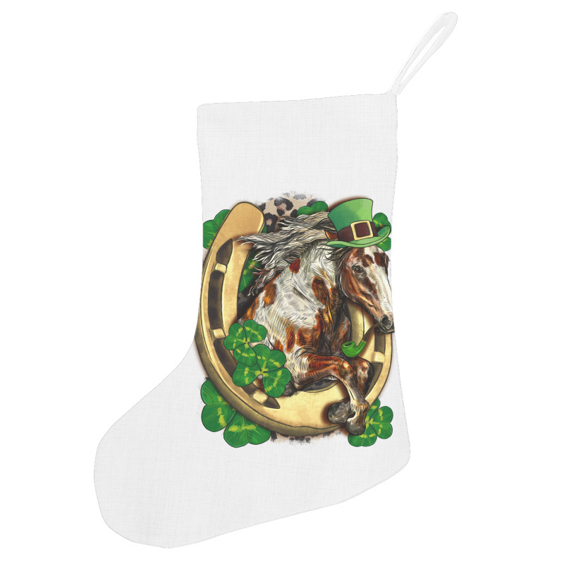 Horse With Horseshoe St Patricks Day Holiday Stocking | Artistshot