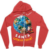 Santa World Tour Zipper Hoodie | Artistshot