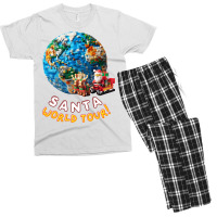 Santa World Tour Men's T-shirt Pajama Set | Artistshot