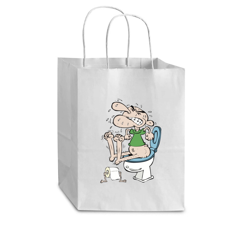 Constipated Man Trying To Shit 01 Cub Paper Bag - 8 X 4 1/2 X 10 1/4 | Artistshot