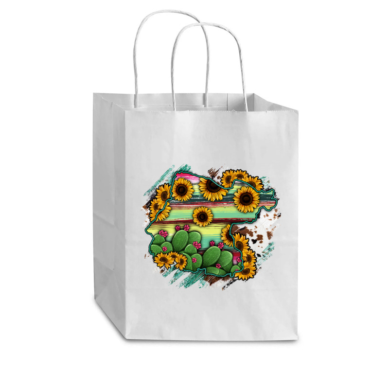 Guanajuato Sunflower Serape Map Cub Paper Bag - 8 X 4 1/2 X 10 1/4 | Artistshot